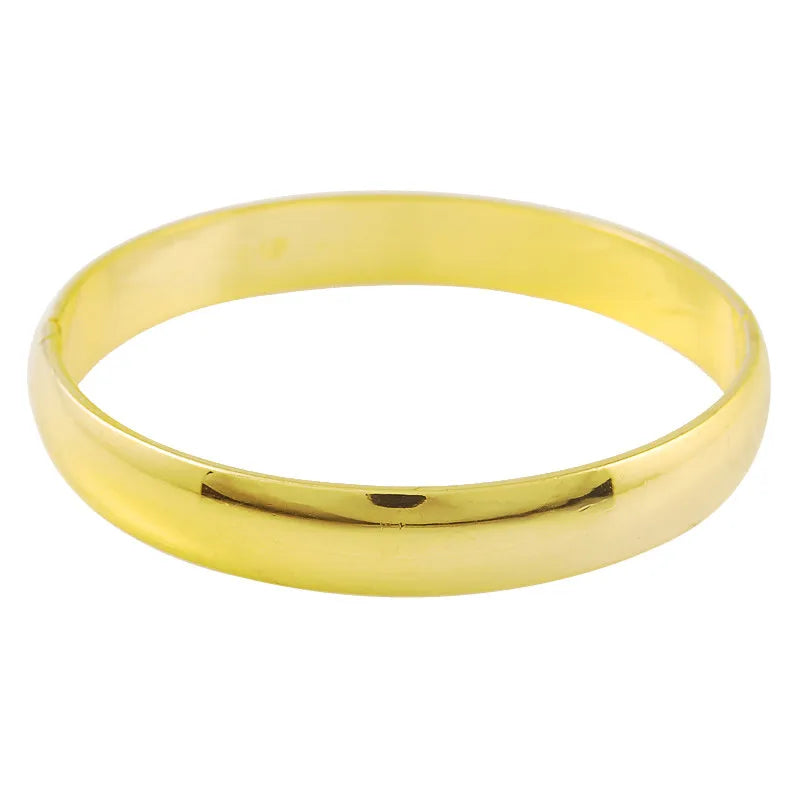 24K Real Gold Bracelet Glossy Simple Gold Plating Bracelet Gold for Women's Wedding Jewelry Gifts