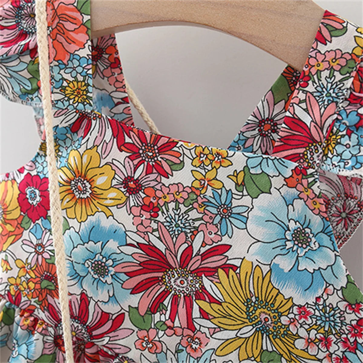 Summer 2-Piece Baby Dress+Woven Bag Girl'S Summer Clothes Baby Dress 0-3 Year Old Floral Beach Children'S Clothing