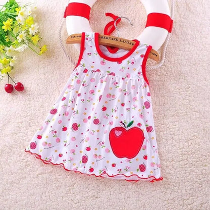 Baby Girl Dresses Girls Infant Cotton Sleeveless Dress Summer Baby Dress Printed +Embroidery