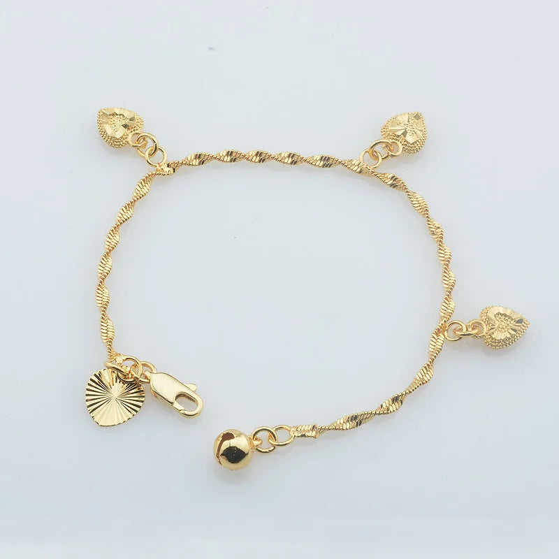 4 Style Babies Cute Toy Jewelry Yellow Gold Color Fruit Heart Baby Bracelet Chains