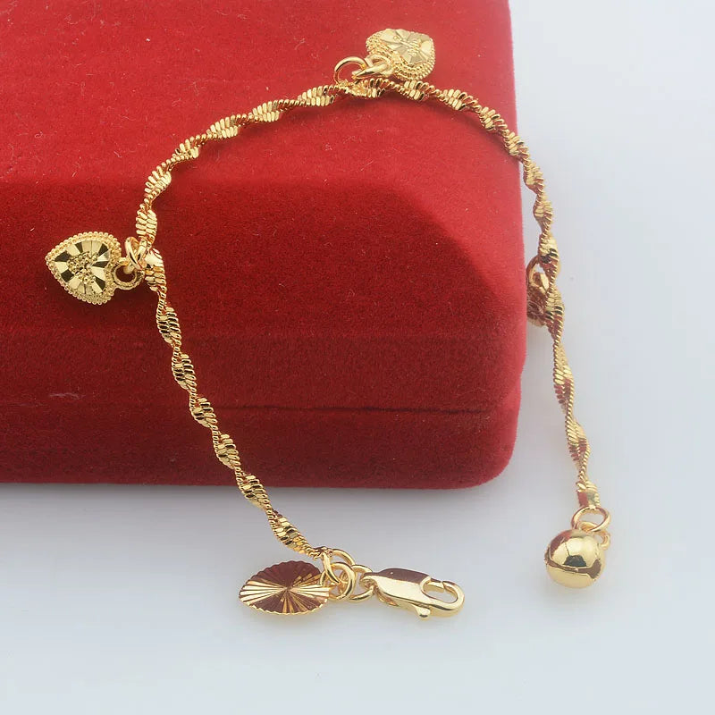 4 Style Babies Cute Toy Jewelry Yellow Gold Color Fruit Heart Baby Bracelet Chains