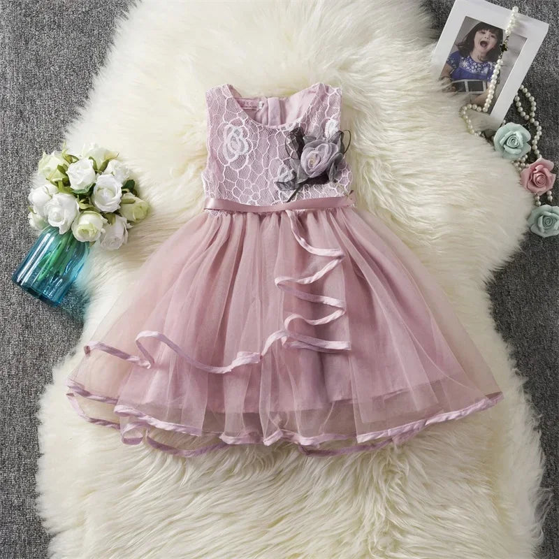 Baby Girls Dress Kids Dresses for Cute Girls Flower Baby Dress Girl Party Little Prince Tutu 2024 New Summer Dress Vestidos 2-6Y