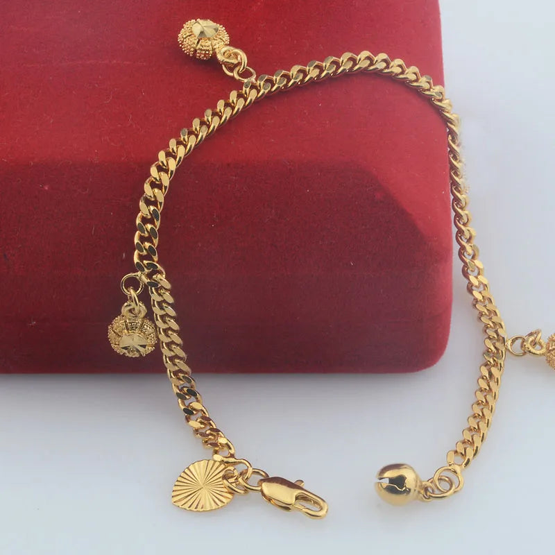4 Style Babies Cute Toy Jewelry Yellow Gold Color Fruit Heart Baby Bracelet Chains