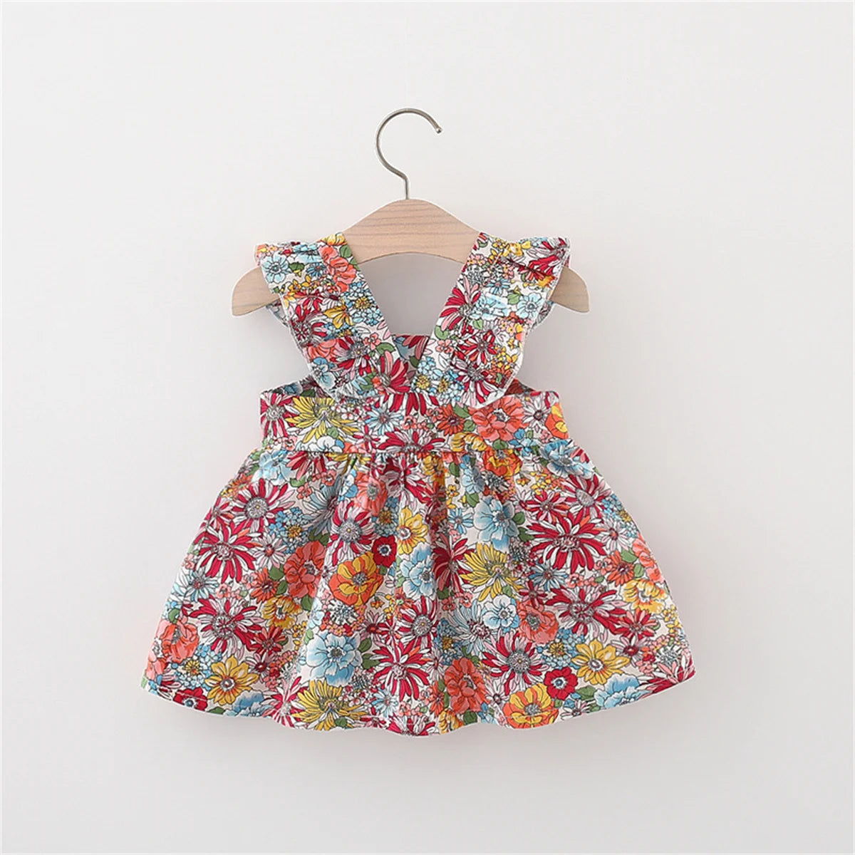 Summer 2-Piece Baby Dress+Woven Bag Girl'S Summer Clothes Baby Dress 0-3 Year Old Floral Beach Children'S Clothing