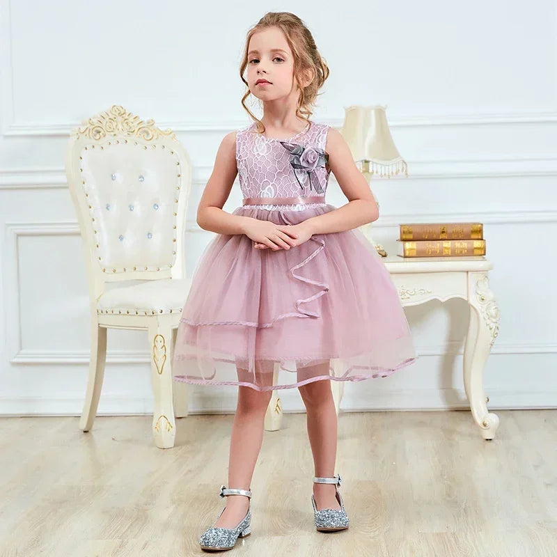 Baby Girls Dress Kids Dresses for Cute Girls Flower Baby Dress Girl Party Little Prince Tutu 2024 New Summer Dress Vestidos 2-6Y